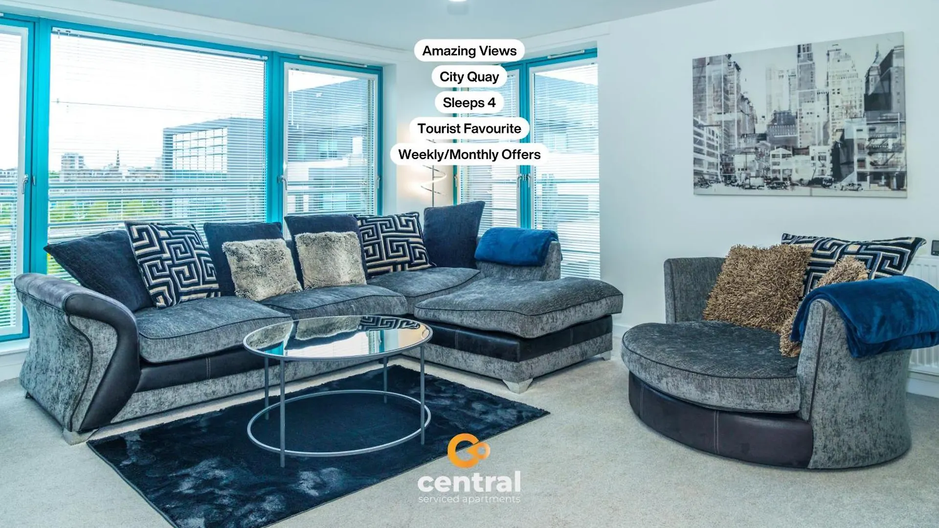 Central Serviced Apartments - 2 Bedroom - City Quay Views - Walk Into The City Centre - Smart Tvs In All Rooms - We Are Your Short Term Stay Specialists In Dundee - Get In Touch To Book Your Stay - Central Short Lets Dundee